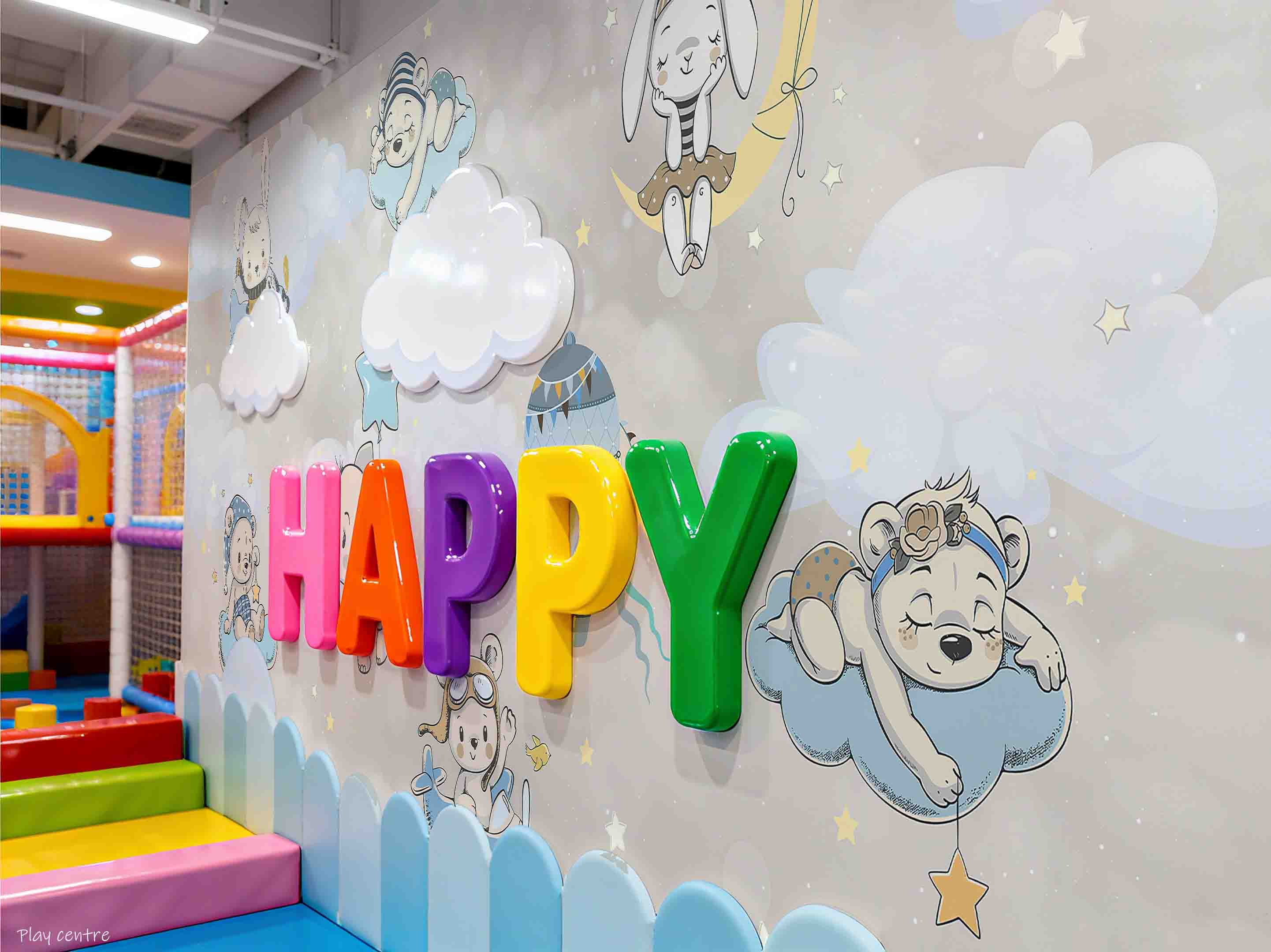 3D Play Centre Amusement Park Funfair Carnie Cartoon Animals Wall Mural Wallpaper 14