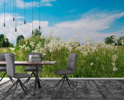 3D Tree Grass Floral Cloud Bluesky Wall Mural Wallpaper YXL 3061