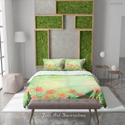 3D Floral Orchid Babysbreath Quilt Cover Set Bedding Set Duvet Cover Pillowcase 314