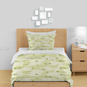 3D Cartoon Dog Cloud Green Quilt Cover Set Bedding Set Duvet Cover Pillowcase 1408