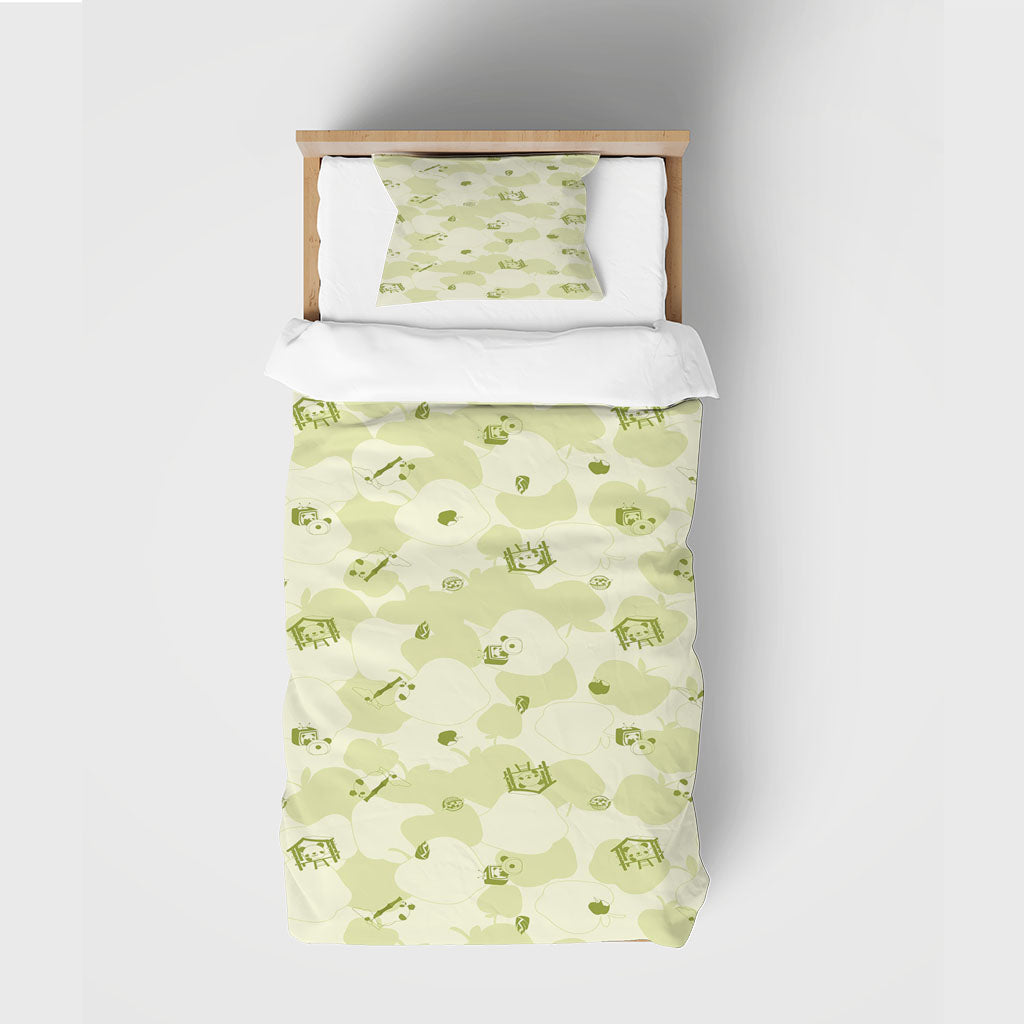 3D Cartoon Dog Cloud Green Quilt Cover Set Bedding Set Duvet Cover Pillowcase 1408