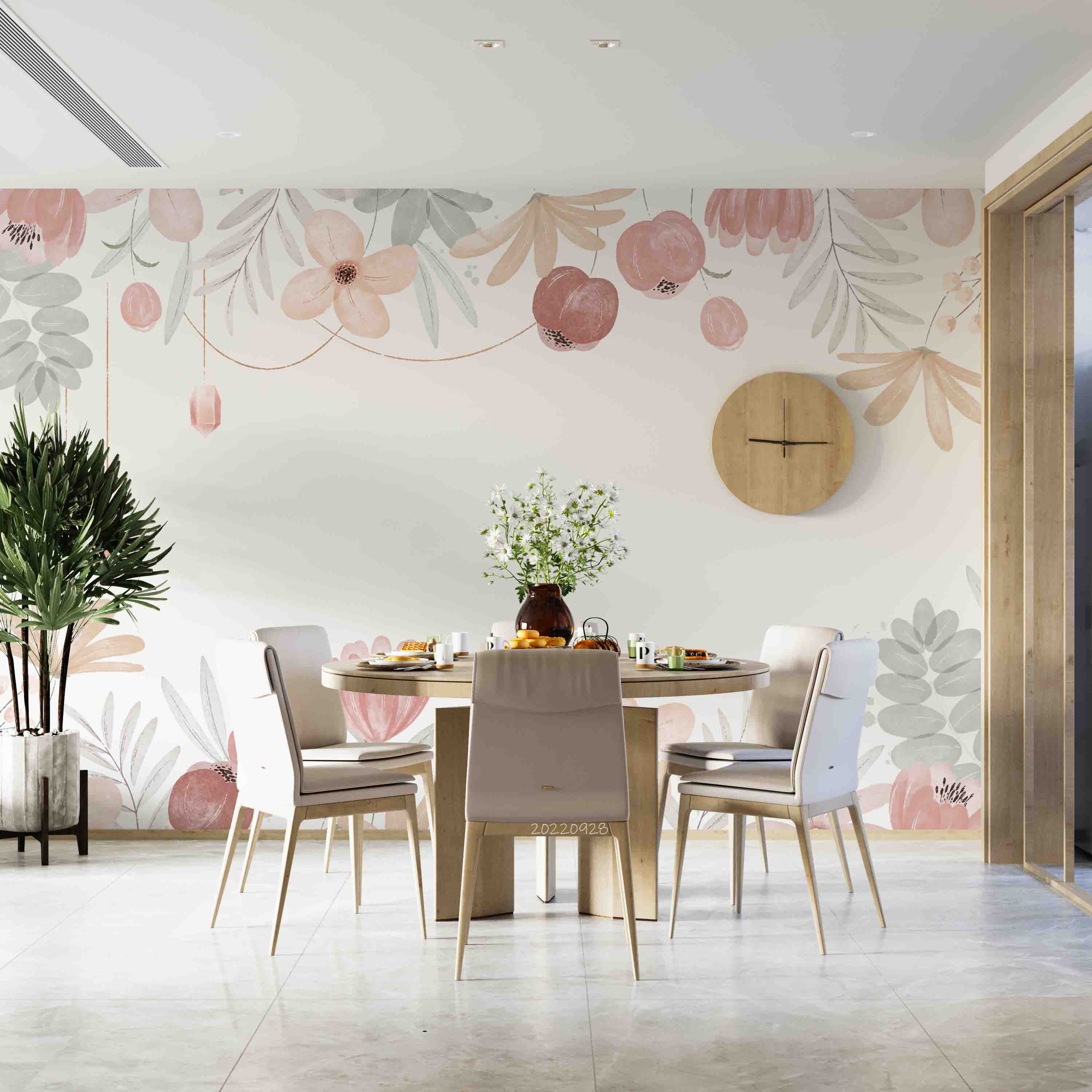 3D Watercolor Floral Illustration Background Wall Mural Wallpaper GD 3305- Jess Art Decoration