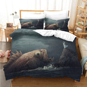 3D Sea Fish Mountain Spindrift Quilt Cover Set Bedding Set Duvet Cover Pillowcases 1159