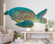 3D Watercolor Turtle Pattern White Background Wall Mural Wallpaper GD 3800- Jess Art Decoration