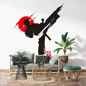 Martial Arts Karate Silhouette Character Illustration Gym Wallpaper gym & fitness wall mural for gym, fitness studio or train