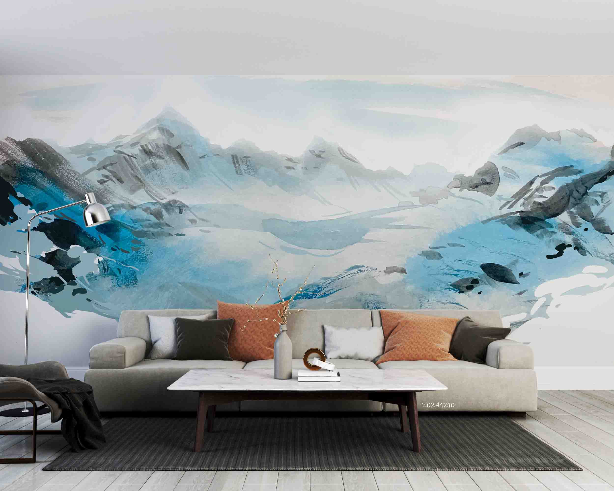 3D Blue Mountains Landscape Oil Painting Wallpaper Wall Mural Wall Decor Wall Art Wall Sticker Remoable Wallpaper LQH