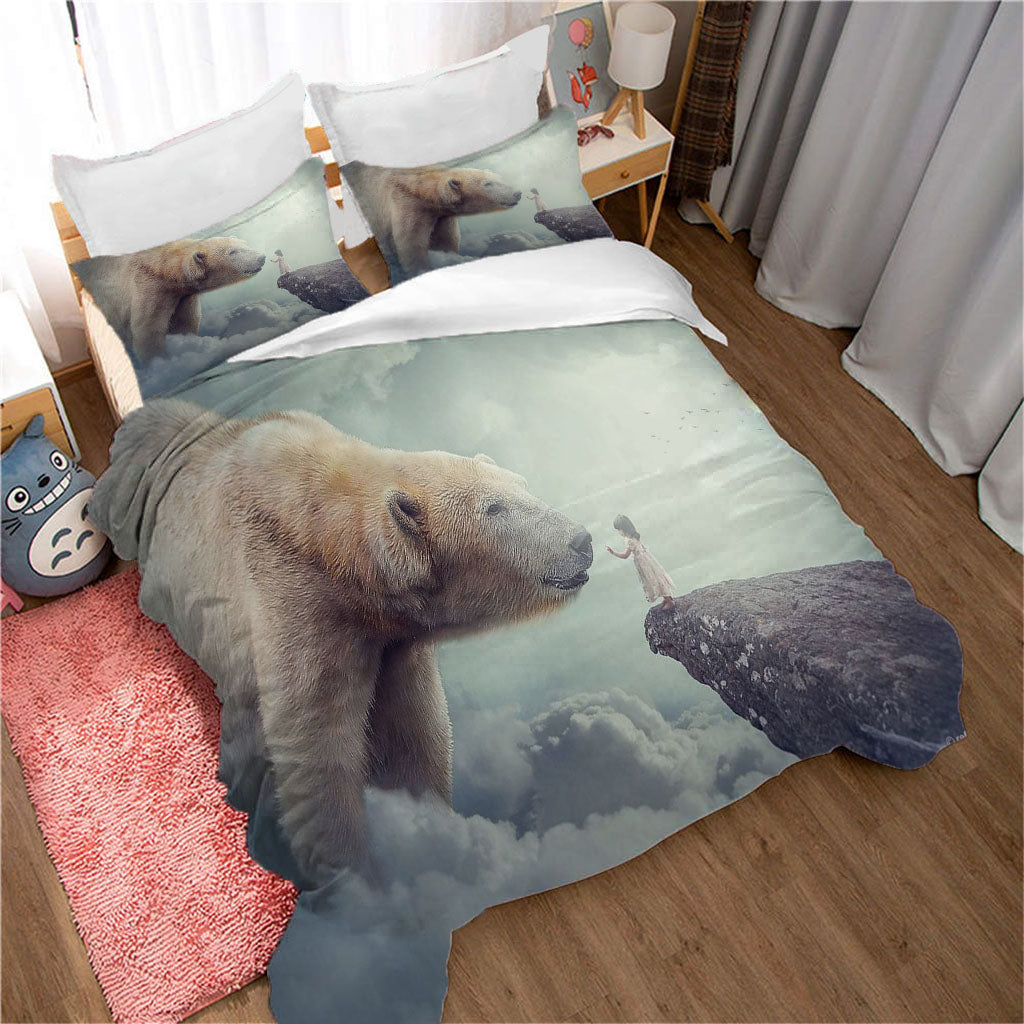 3D Polar Bear Mountain Lassock Snow Quilt Cover Set Bedding Set Duvet Cover Pillowcases 1162