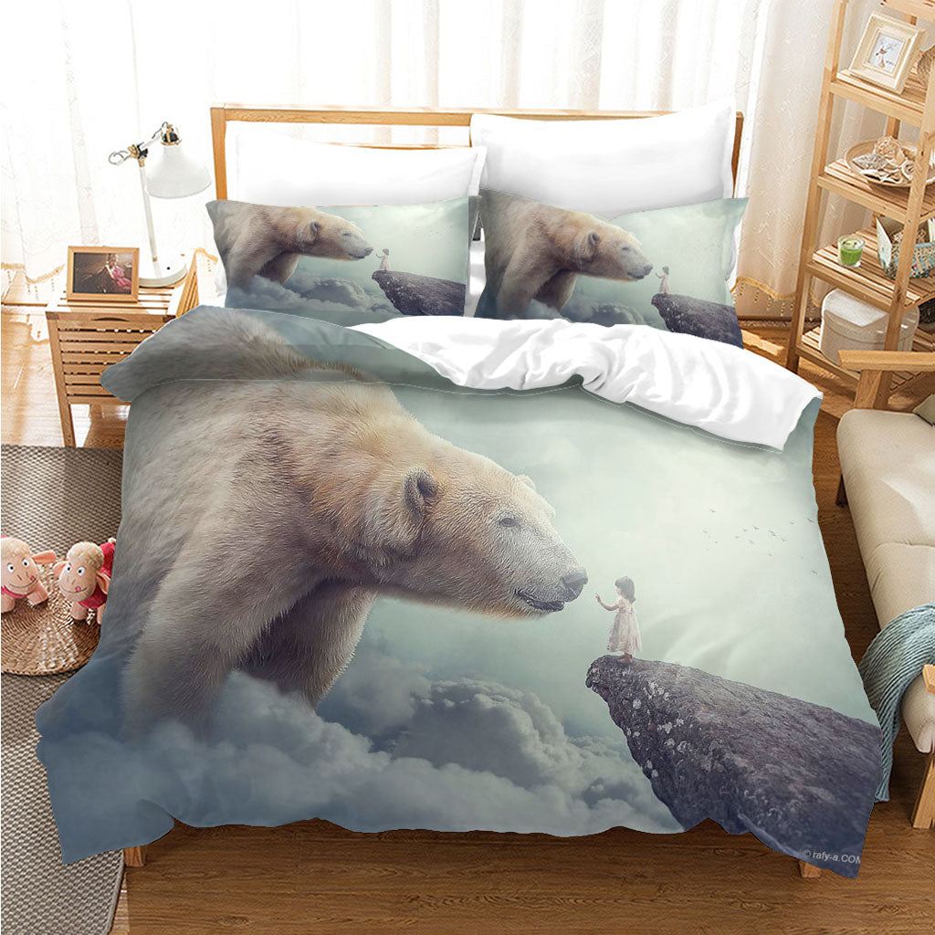 3D Polar Bear Mountain Lassock Snow Quilt Cover Set Bedding Set Duvet Cover Pillowcases 1162