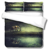 3D Sea Elephant Mountain Person Quilt Cover Set Bedding Set Duvet Cover Pillowcases 1164
