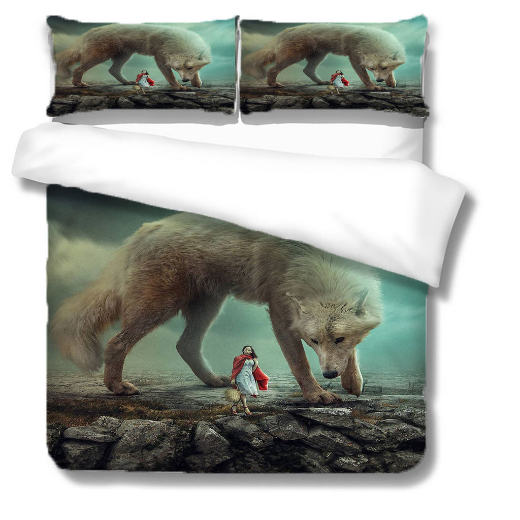 3D Polar Bear Mountain Lassock Quilt Cover Set Bedding Set Duvet Cover Pillowcases 1165