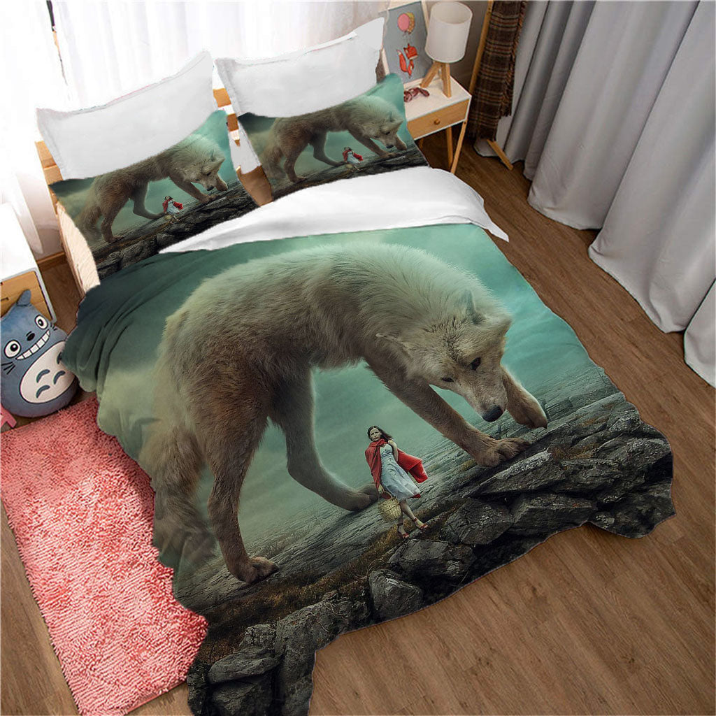 3D Polar Bear Mountain Lassock Quilt Cover Set Bedding Set Duvet Cover Pillowcases 1165