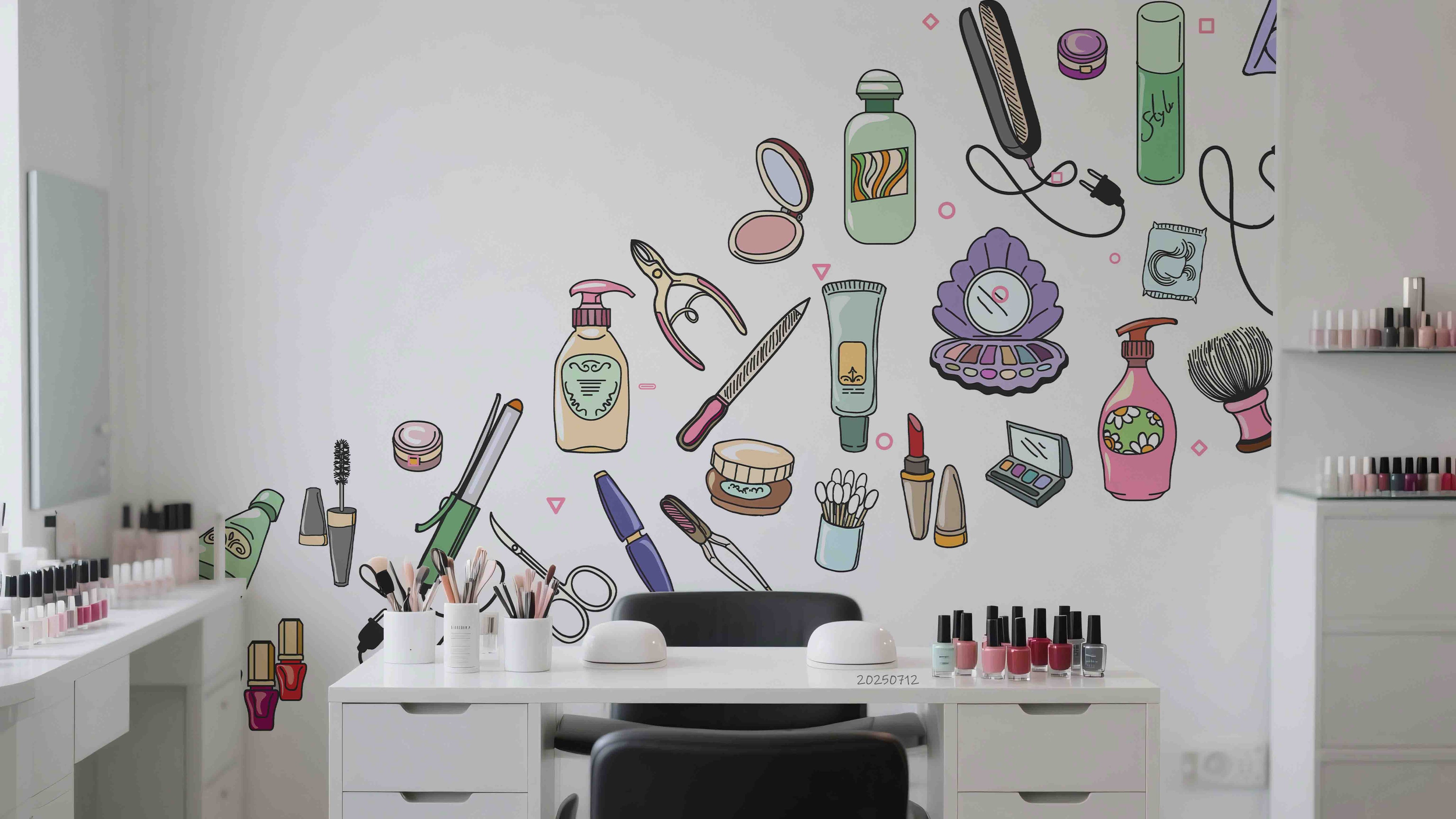 3D Salon Shop Beauty Salon Manicure Set Manicure Tools Wall Mural Wallpaper 36