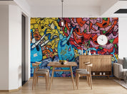 3D Abstract Artistic Graffiti Colorful Wall Mural Wallpaper GD 3934- Jess Art Decoration