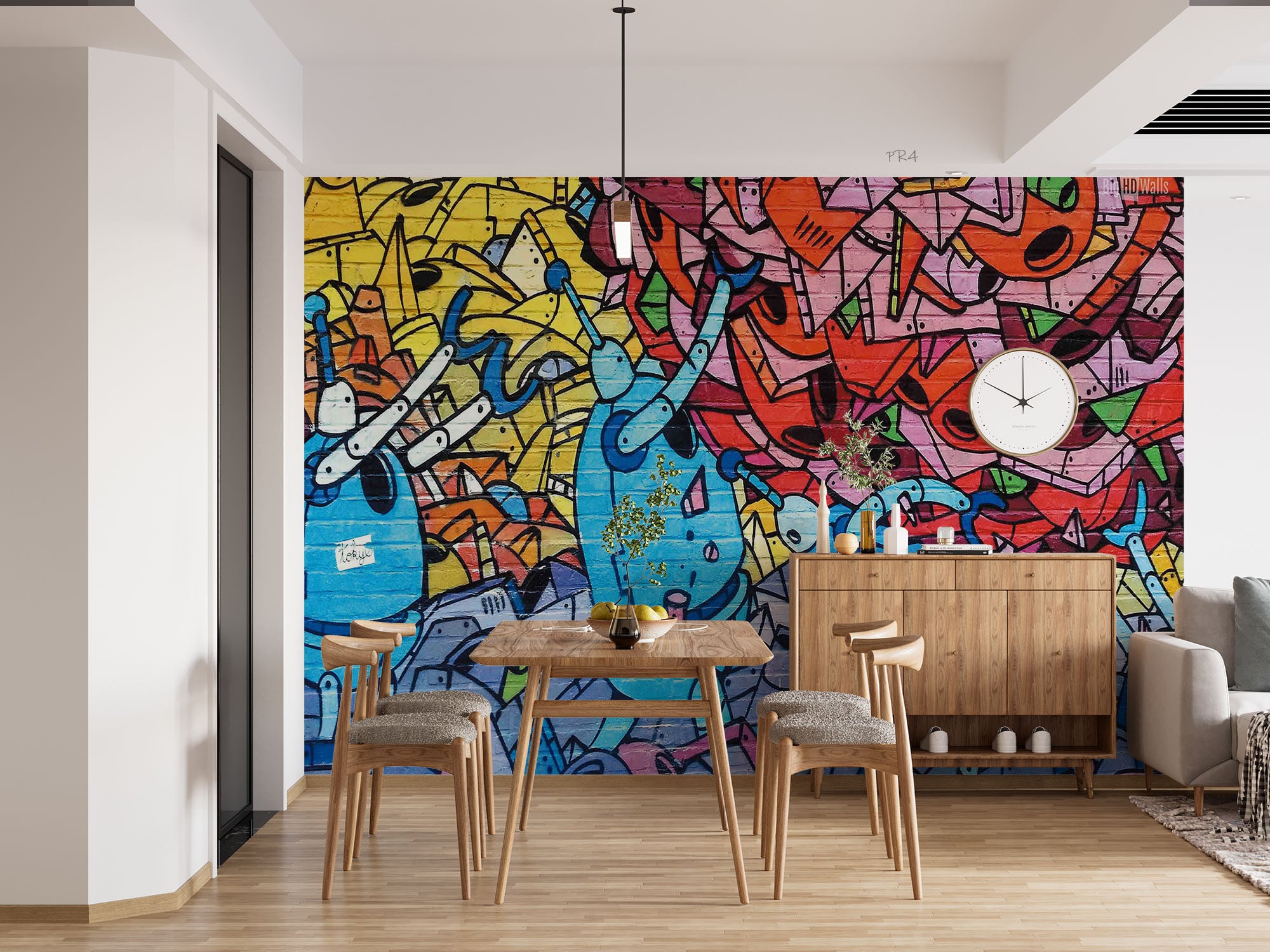 3D Abstract Artistic Graffiti Colorful Wall Mural Wallpaper GD 3934- Jess Art Decoration