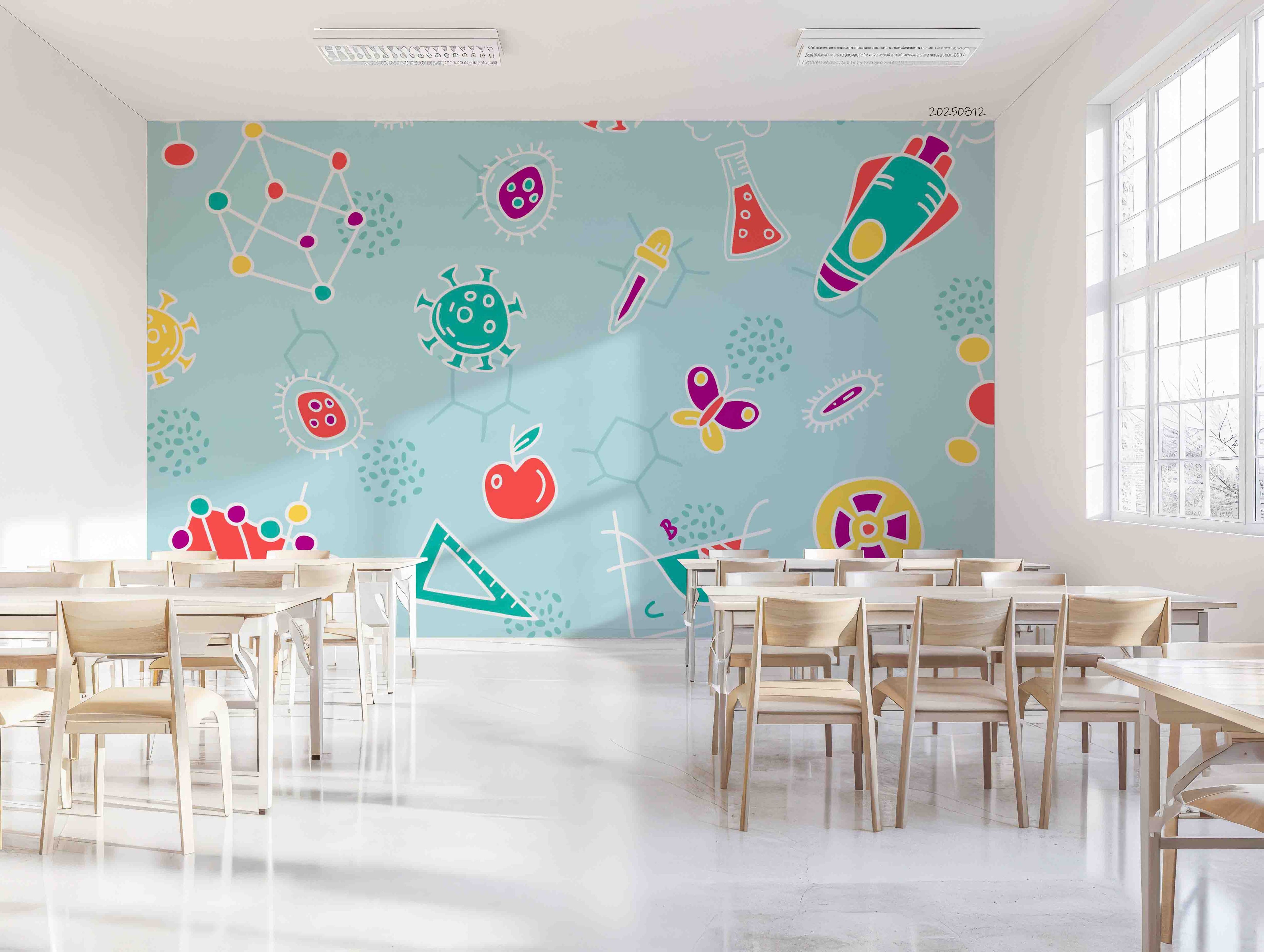 3D School STEM Science Lab Classroom Teaching Aid Wall Mural Wallpaper 40
