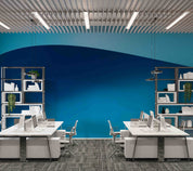 3D Office Business Commerce Blue Geometric Modern Wall Mural Wallpaper 27
