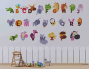 3D Childcare Nursery School Cartoon Kids Animals Letters Wall Mural Wallpaper JN 53