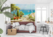 3D Aged Care Retirement Home Gerocomium Rest Home Streetscape Scenery Sea Wall Mural Wallpaper 16