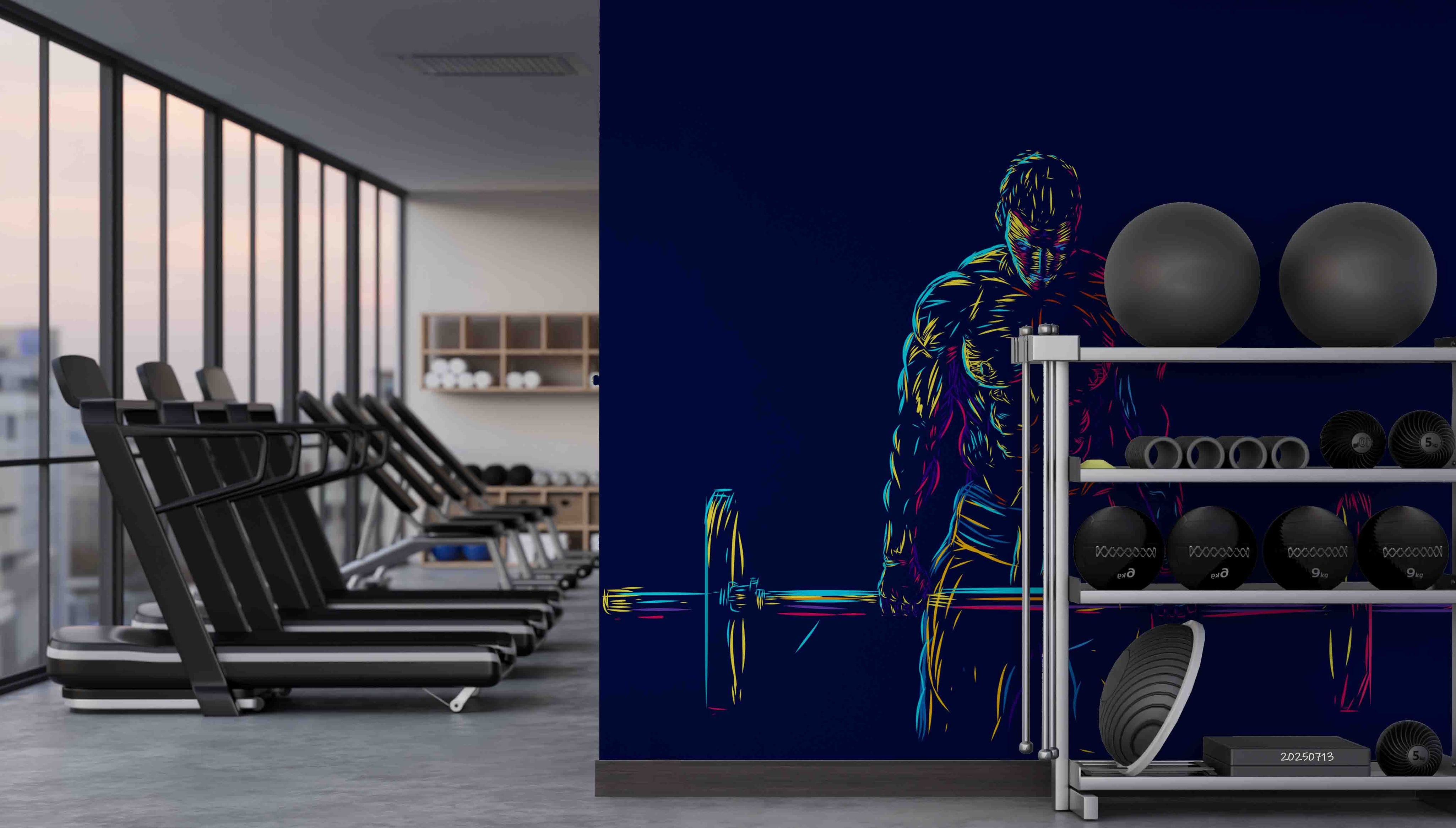 3D Gym Fitness Gymnasium Dumbbell Wall Mural Wallpaper 29