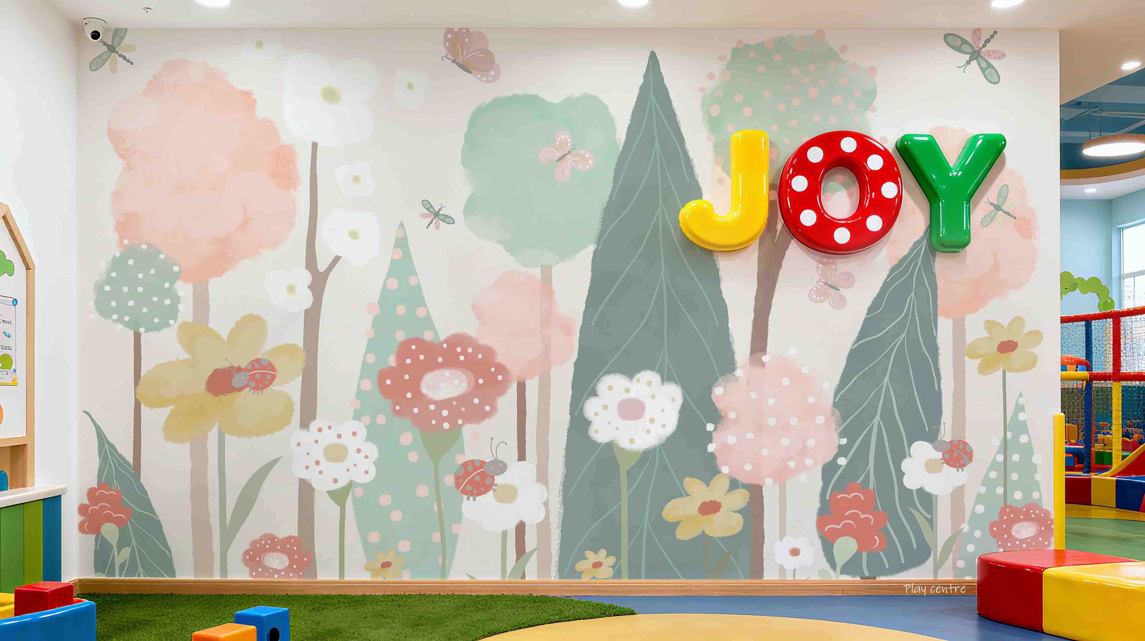 3D Play Centre Amusement Park Funfair Carnie Cartoon Tree Floral Wall Mural Wallpaper 16