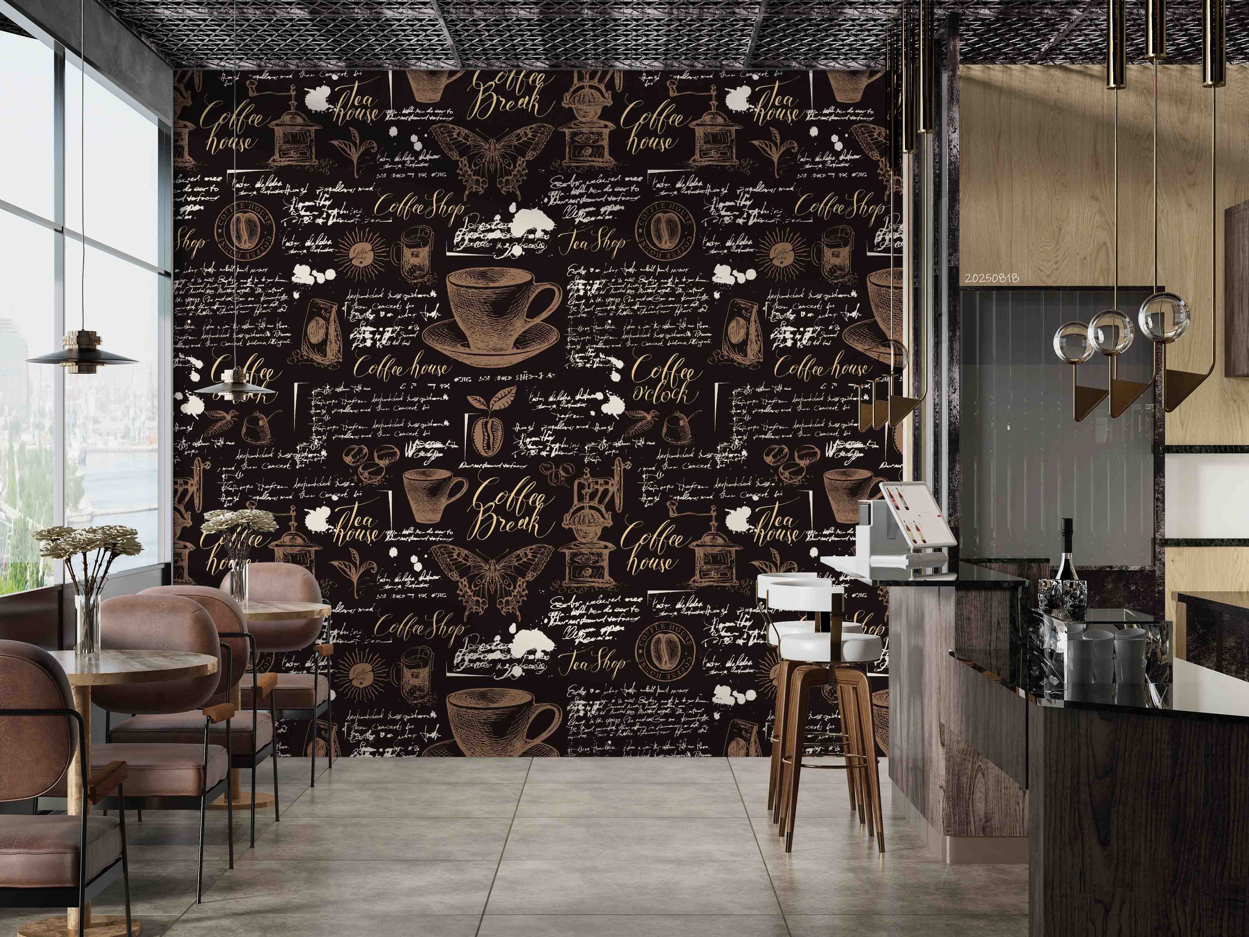 3D Coffee Shop Dessert Wall Mural Wallpaper 23
