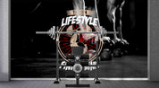 3D Fitness Letter Black Weightlifting Wall Mural Wallpaper YXL 1726