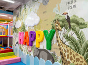 3D Play Centre Amusement Park Funfair Carnie World Map Animals Wall Mural Wallpaper 3