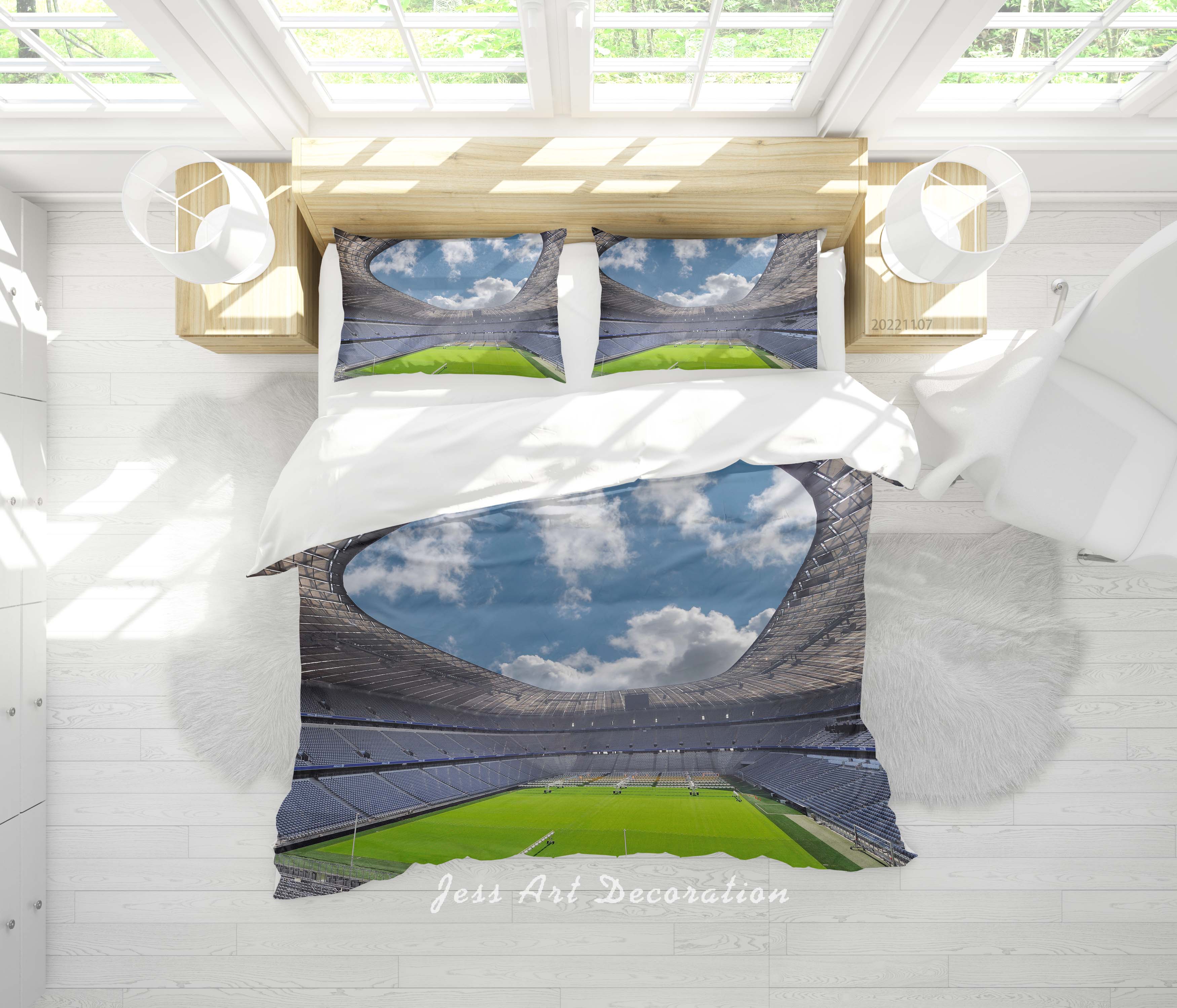 3D Bayern Munich Football Field Cloud Sky Quilt Cover Set Bedding Set Duvet Cover Pillowcase 728