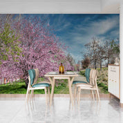 3D Tree Oriental Grassland Bluesky Cloud Wall Mural Wallpaper YXL 3037