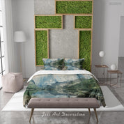 3D Mountain Sea Ship Wooden Trestle Quilt Cover Set Bedding Set Duvet Cover Pillowcase 506