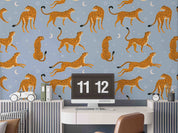 3D Blue Animal Leopard Pattern Wallpaper Wall Mural Wall Decor Wall Art Wall Sticker Remoable Wallpaper LQH 12