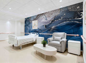 3D Aged Care Retirement Home Gerocomium Rest Home Marble Blue Wall Mural Wallpaper 0