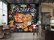 3D Restaurant Snack Bar Diner Fast Food Pizza Wall Mural Wallpaper 7