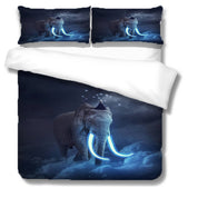 3D Animal Elephant Glowworm Cloud Blue Quilt Cover Set Bedding Set Duvet Cover Pillowcases 1124