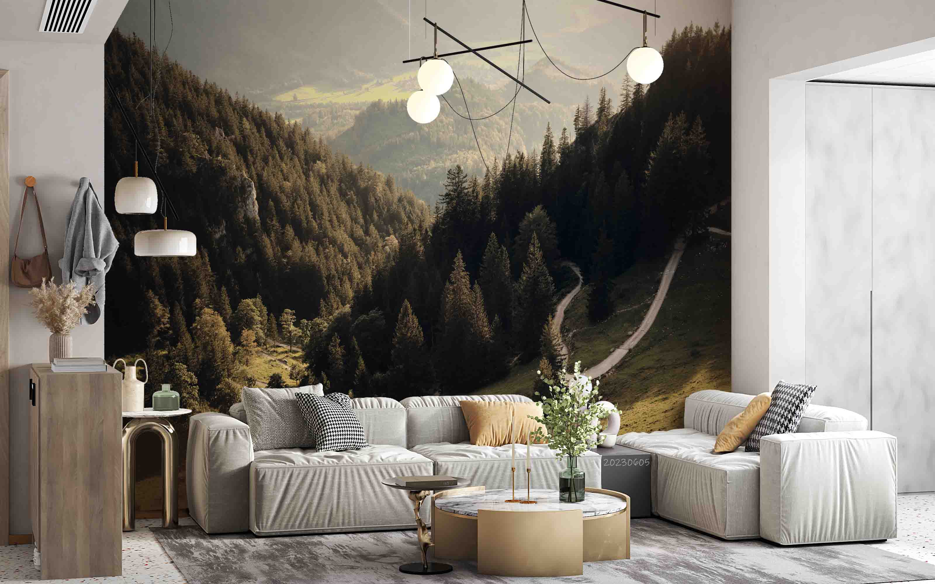 3D Scenery Forest Tree Road Grassland Wall Mural Wallpaper YXL 25- Jess Art Decoration