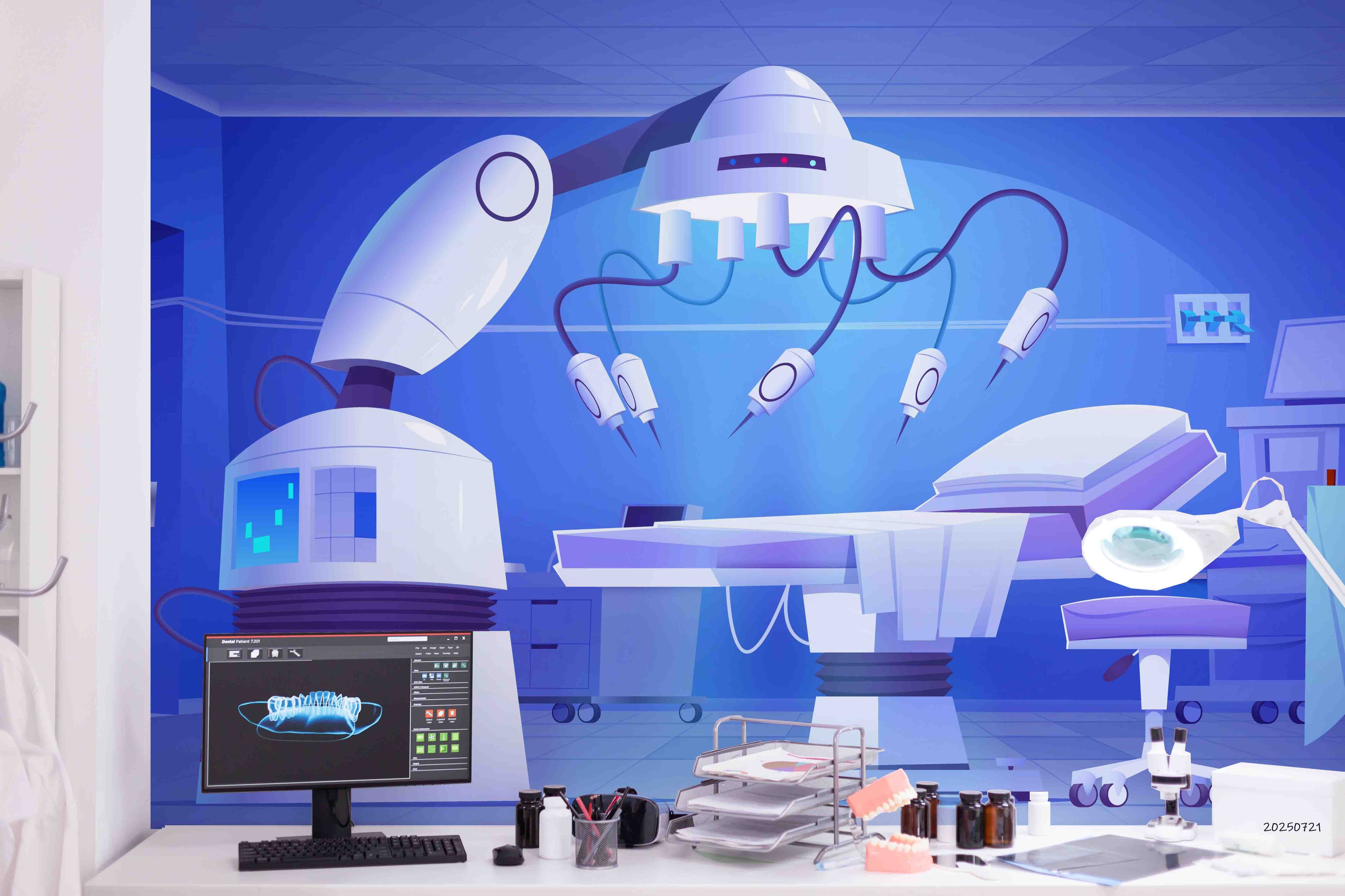 3D Clinic Hospital Rehabilitation Center Operating Room Surgical Lab Wall Mural Wallpaper JN 2
