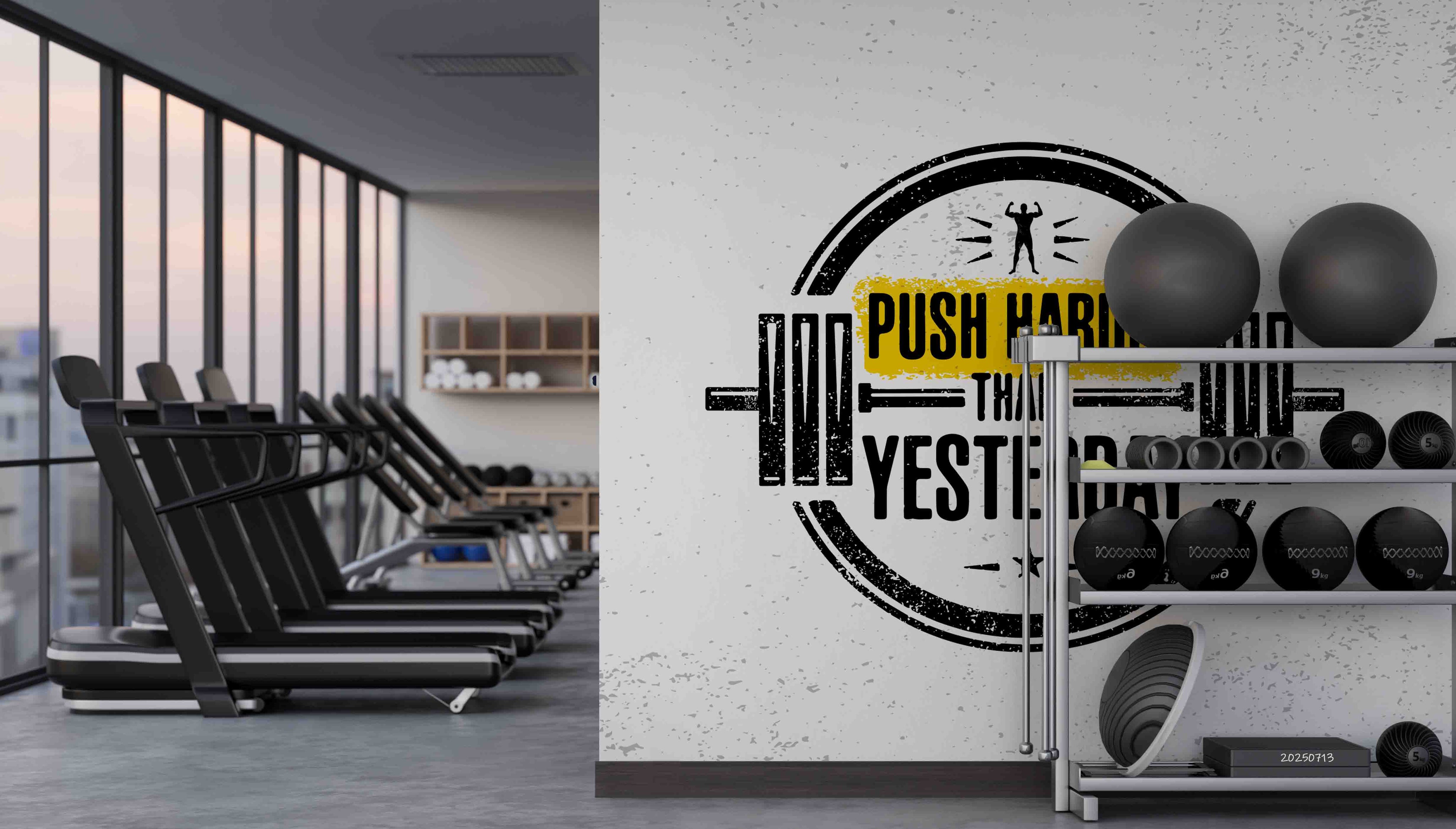 3D Gym Fitness Gymnasium Dumbbell Wall Mural Wallpaper 53