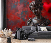 3D Retro Red Sculpture Art Background Wallpaper Wall Mural Wall Decor Wall Art Wall Sticker Remoable Wallpaper LQH