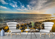 3D Waves Rocks Sea Malibu Coastline California Wall Mural Wallpaper GD 4277- Jess Art Decoration