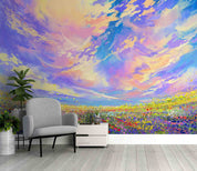 3D Flower Nursery Cloud Sky Sunlight Wall Mural Wallpaper YXL 98