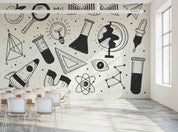 3D School STEM Science Lab Classroom Teaching Aid Wall Mural Wallpaper 1