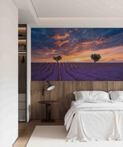 3D Hotel Inn Motel Hostel Resort Manor Landscape Lavender Garden Wall Mural Wallpaper 2