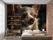 3D Animal Dog White Wall Mural Wallpaper YXL 1824