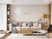 3D Grey Sky Bird Sun Bamboo Wallpaper Wall Mural Wall Decor Wall Art Wall Sticker Remoable Wallpaper