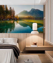 3D Hotel Inn Motel Hostel Resort Manor Scenery Lake Mountains Wall Mural Wallpaper 8