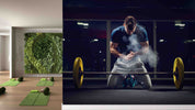 3D Gym Poster Man Weightlifting Wall Mural Wallpaper YXL 73