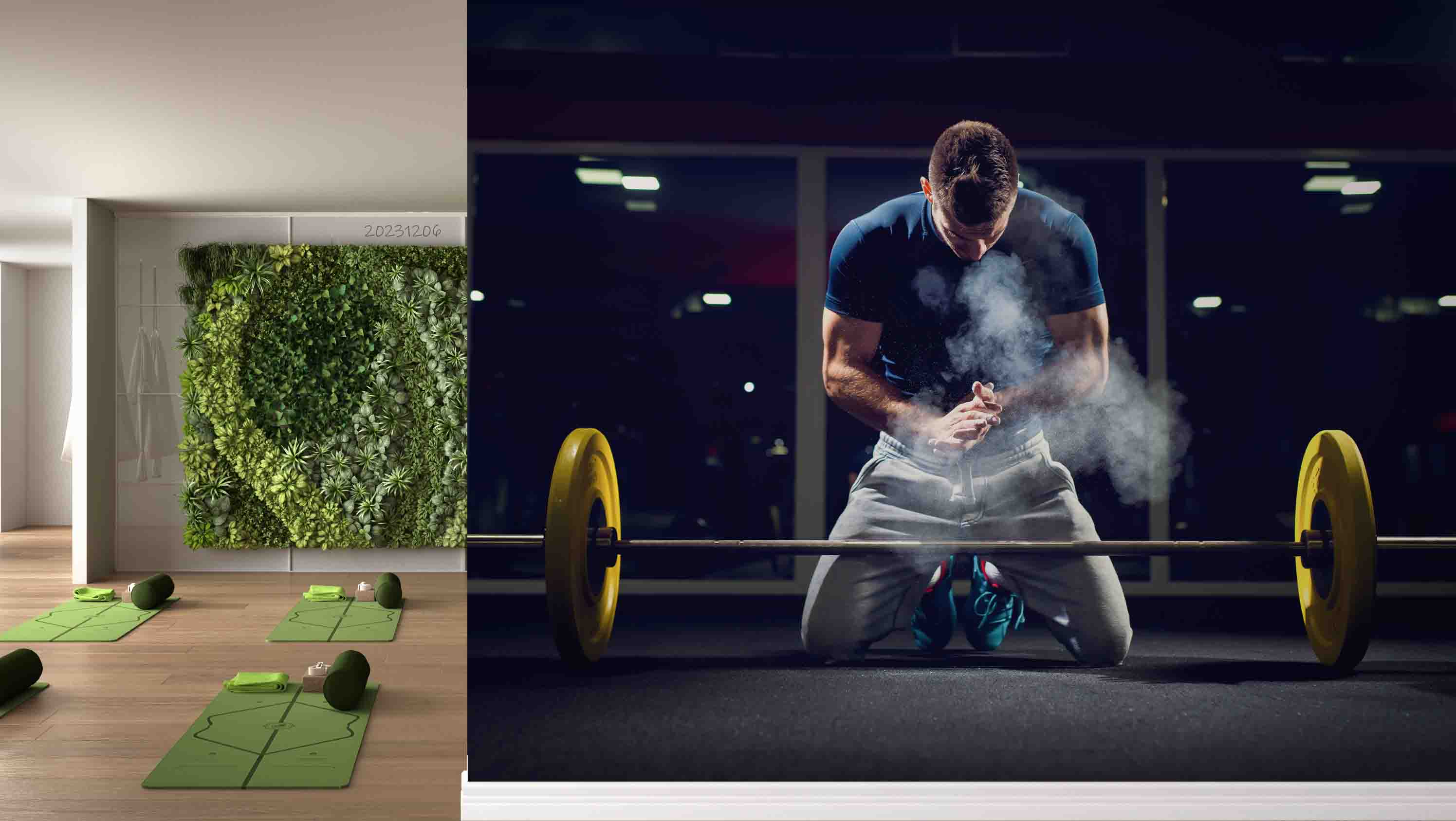 3D Gym Poster Man Weightlifting Wall Mural Wallpaper YXL 73