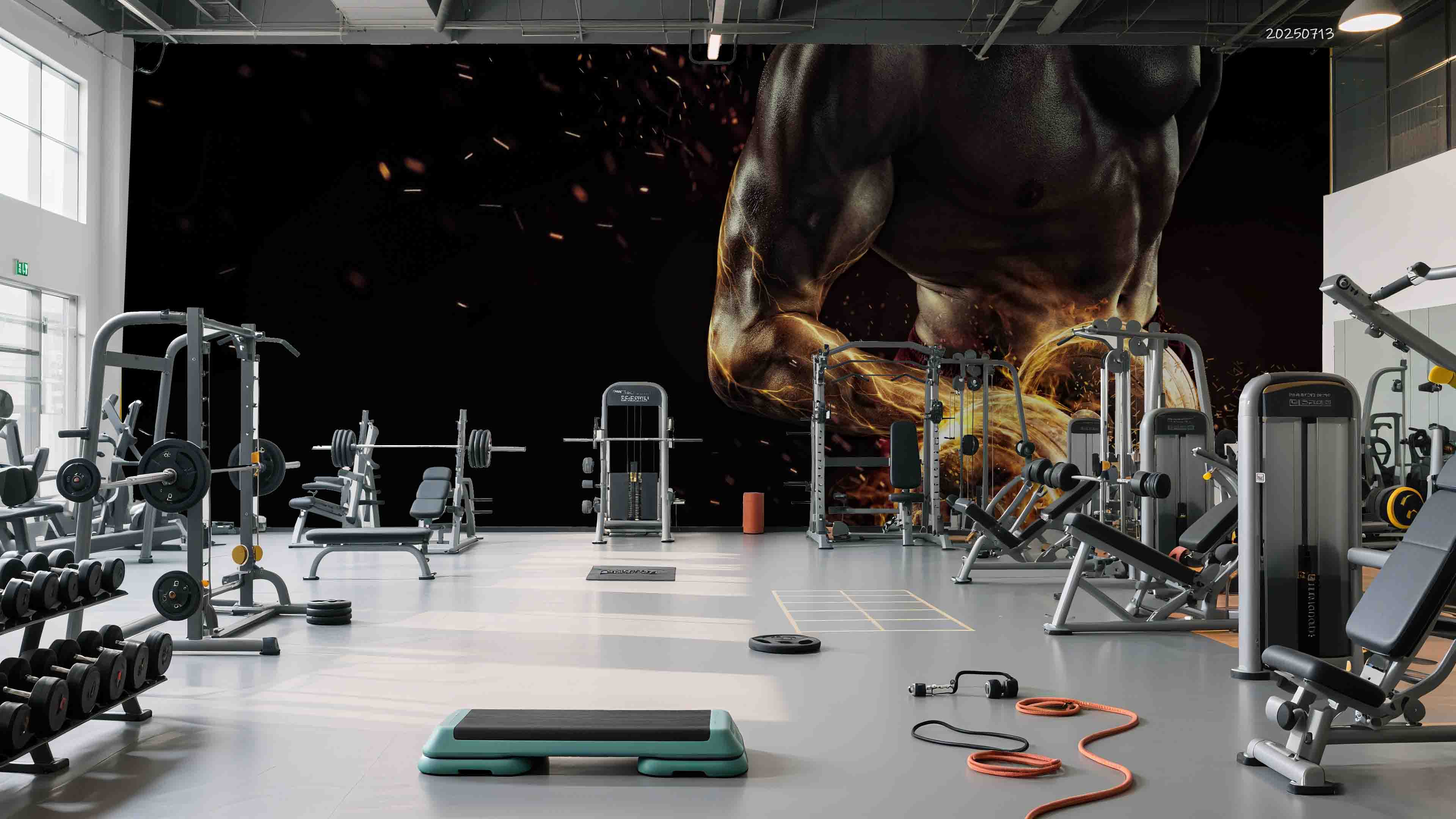 3D Gym Fitness Gymnasium Dumbbell Wall Mural Wallpaper 58