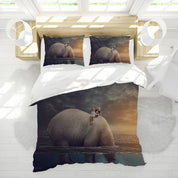 3D Animal Hippo Sea Person Quilt Cover Set Bedding Set Duvet Cover Pillowcases 1173
