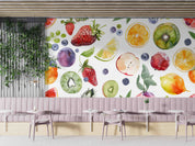 3D Apple Strawberry Kiwi Fruit Wall Mural Wallpaper YXL 283